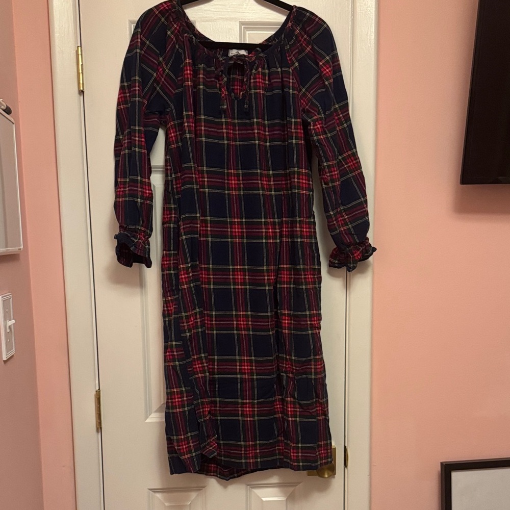 Petite Plume Brushed Twill Delphine Nightgown in Windsor Tartan